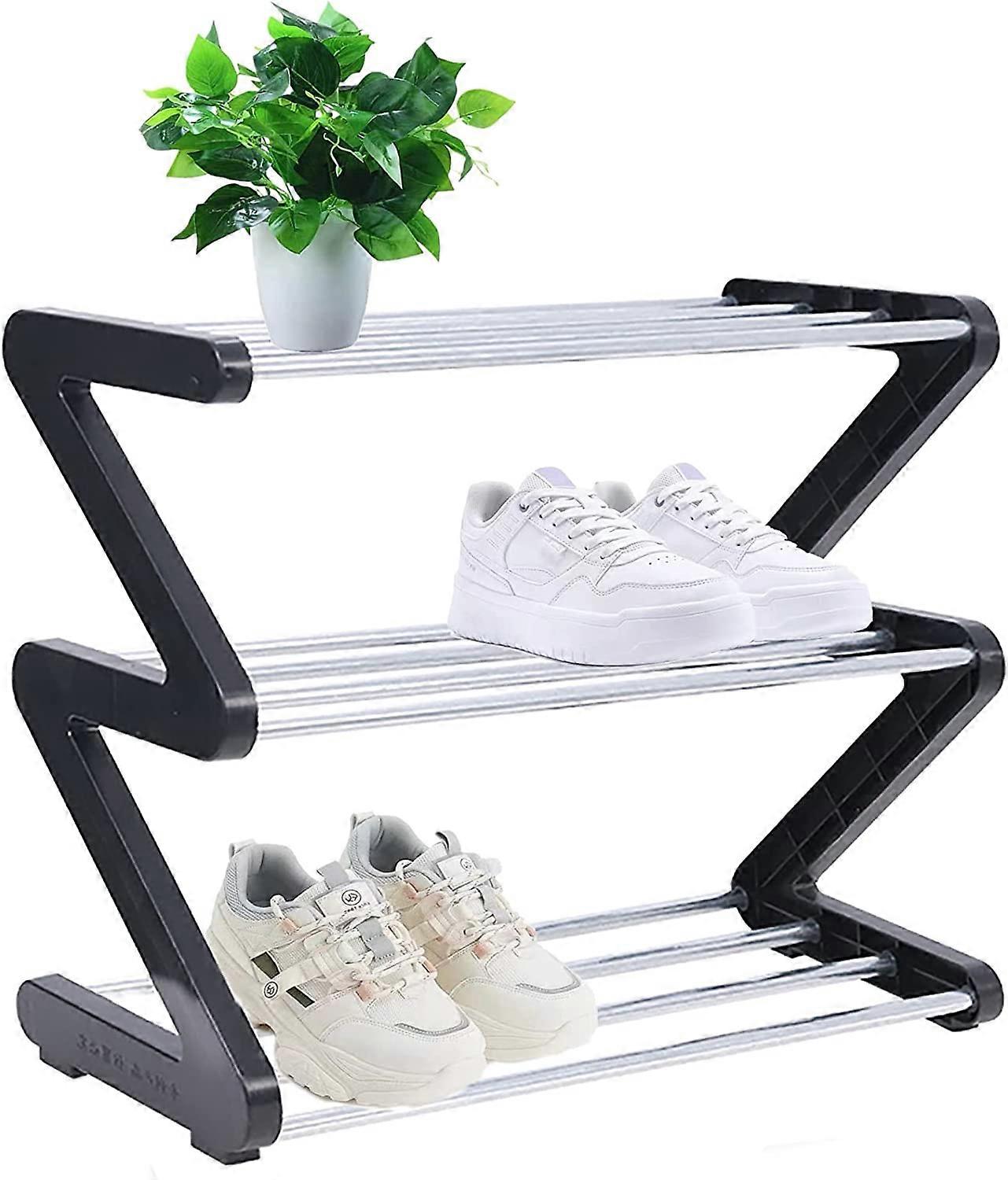 3 Tier Small Shoe Rack Small Shoe Rack Stable and Narrow Shoe Storage Storage Organizer for Closet