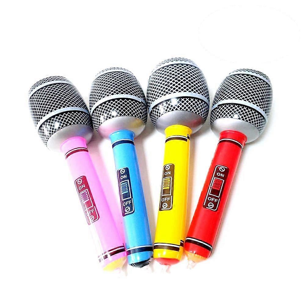 12Pcs Inflatable Microphone for Swimmig Pool Beach Parties Birthdays Party Favors (Random Color)