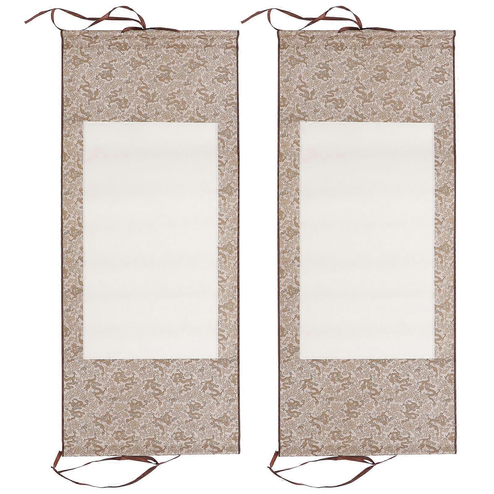 2pcs Blank Chinese Scroll Paper Painting Scroll Custom Chinese Calligraphy Paper