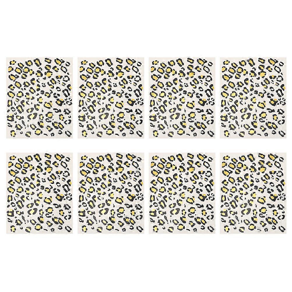 8 Sheets Temporary Tattoos Leopard Tattoos Stickers Removable Body Tattoos