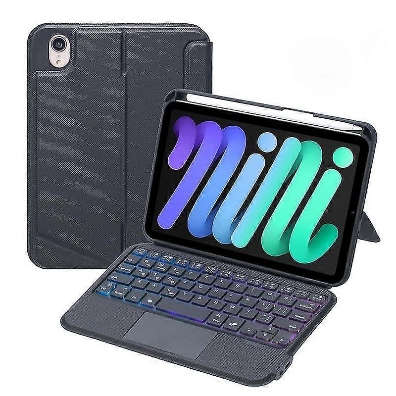T06-as pour Ipad Mini6 Touch Backlight Split Type Bluetooth Keyboard Leather Case