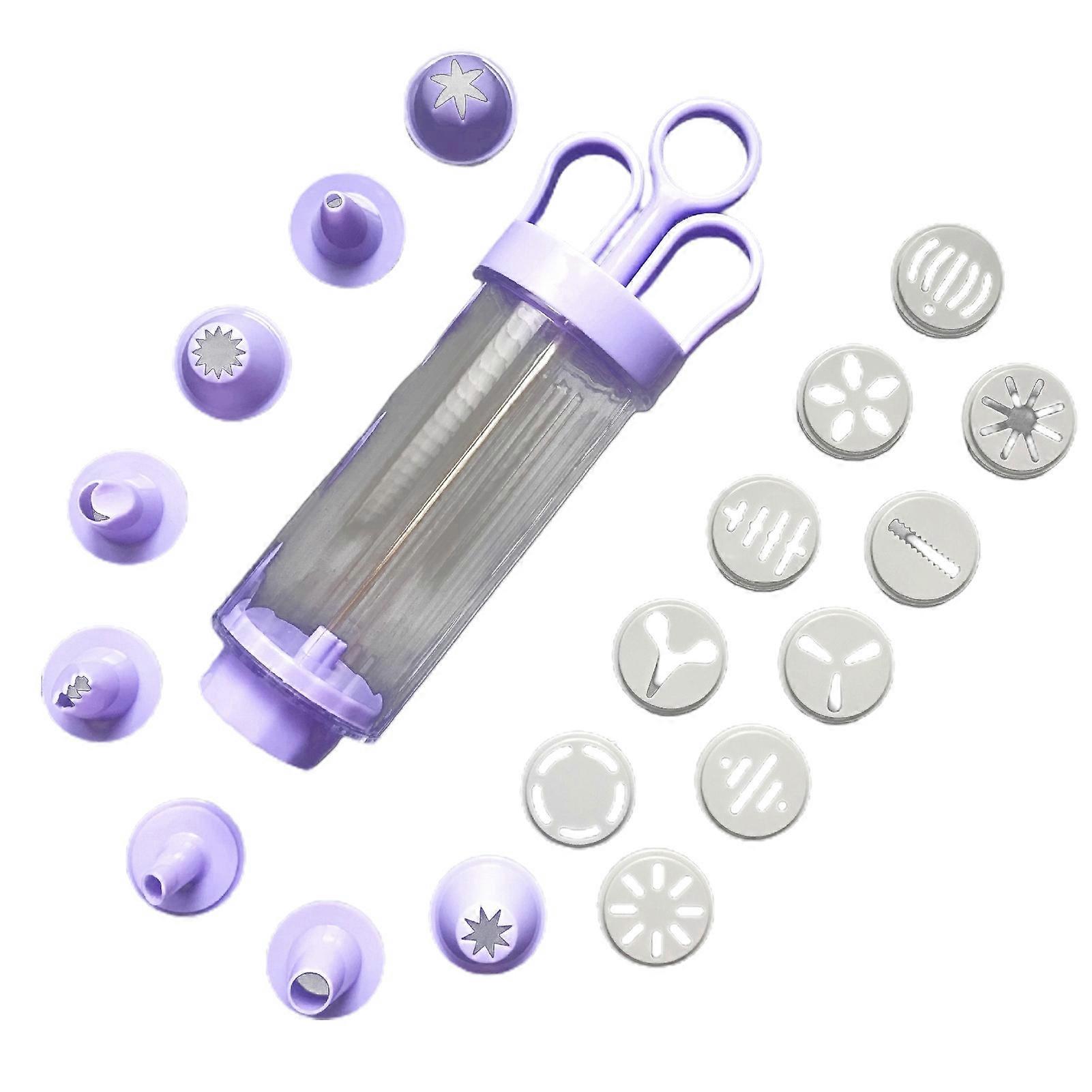 1 Set Cream Syringe Food Grade Non-stick Multi-Purpose Hand Making DIY Biscuit Cake Icing Piping Mold for Kitchen