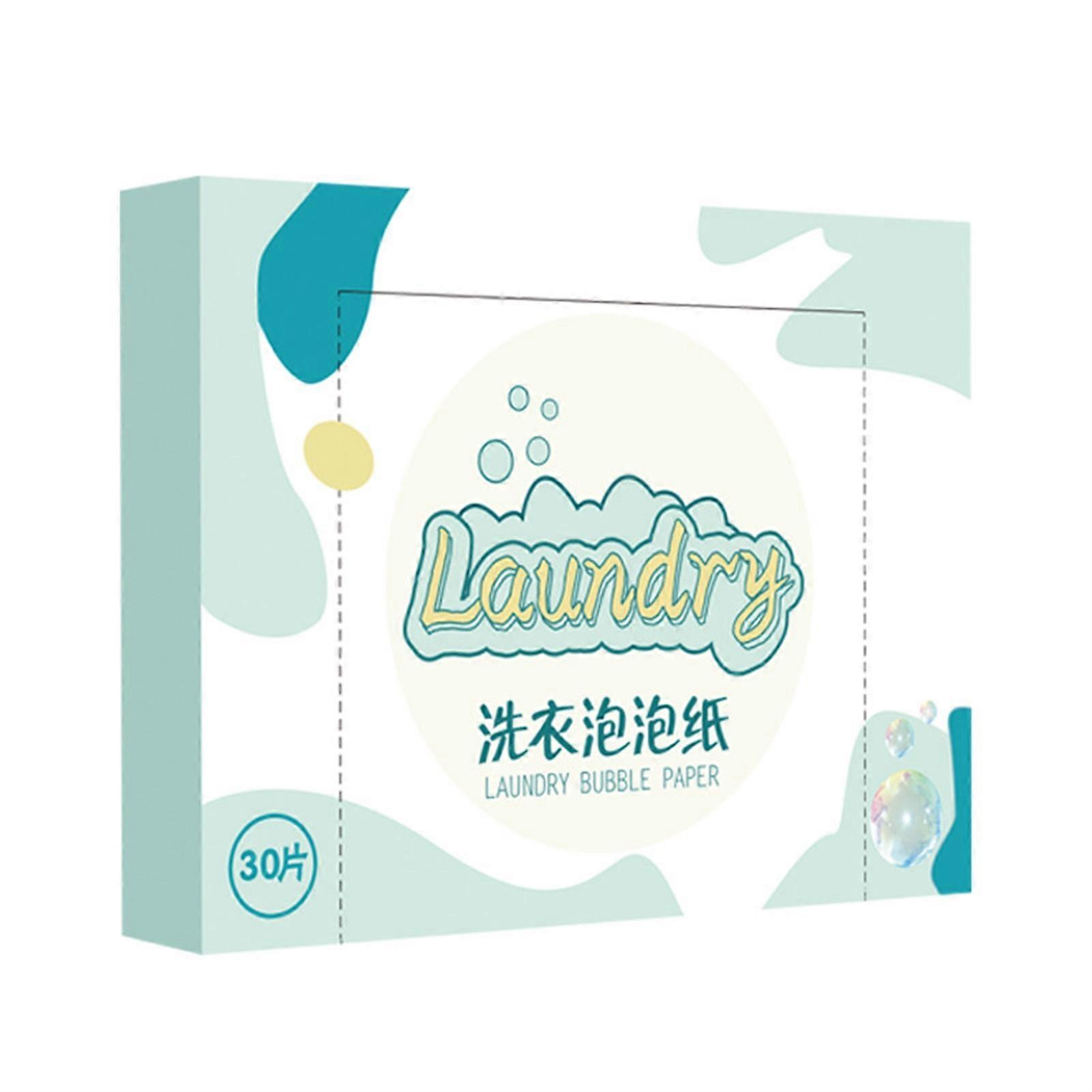 30Pcs/Box Laundry Sheet Concentrated Liquidless Hygienic Fragrance Free Detergent Paper for Home