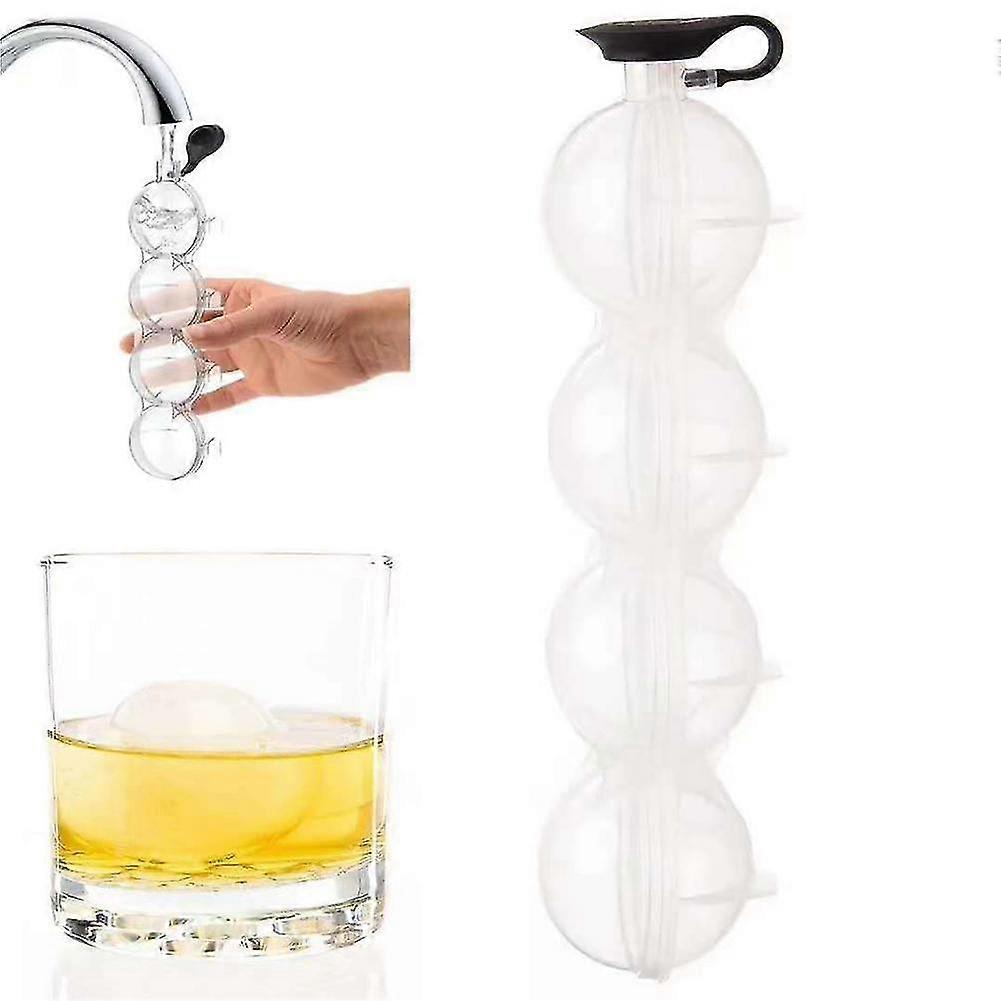 4 Cavity Diy Ice Cube Maker Form Whiskey Large Sphere Ice Ball Tray Mold For Cocktail Round Ice Grid Bar Kitchen Tool
