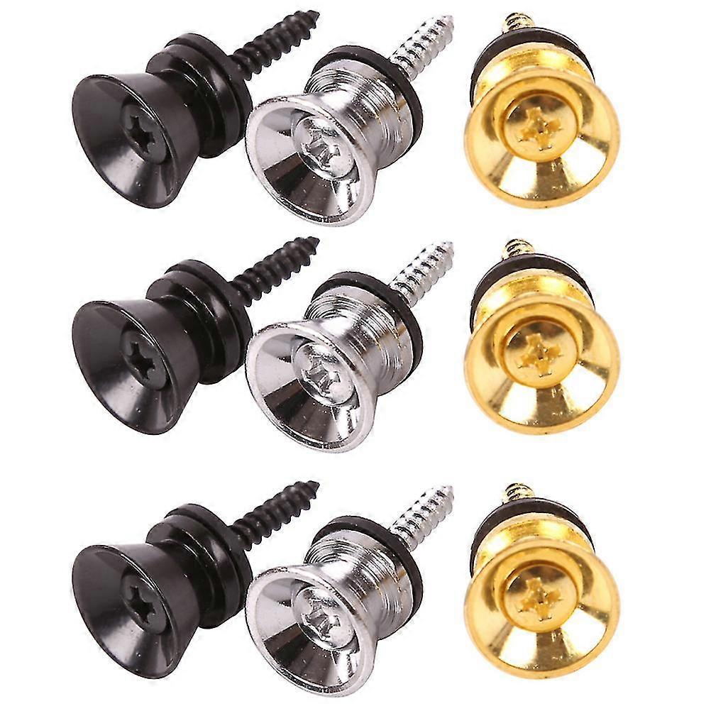 9pcs Guitar Strap Lock Button Bass Guitar Strap Anti-stripping Lock System
