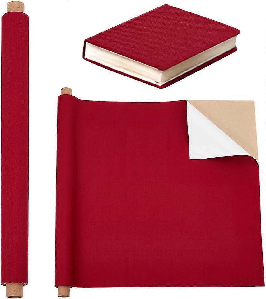 39.4x15.7 Inch Notebook Binding Cloth FireBrick Self-Adhesive Bookcover Polyester Fabric with Paper Backed Cloth DIY Notebook Cloth Protective Cover f