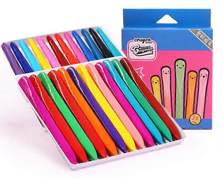 24 colors children's triangle crayons student color drawing crayons set safe and non-toxic