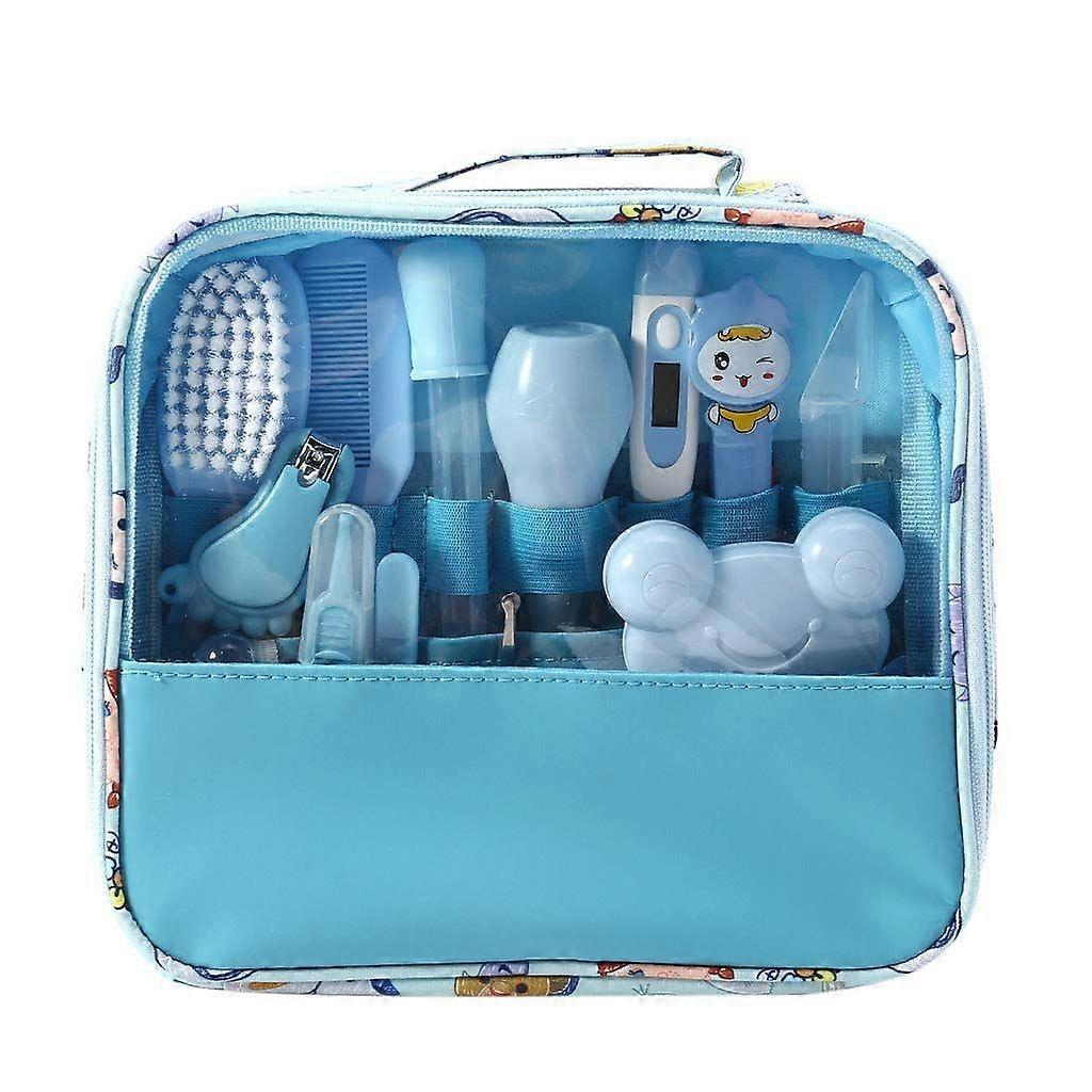 Baby care set | 13-piece baby care products | Baby care set initial equipment | Nail and Nose Care with Bag with Handbag Blue