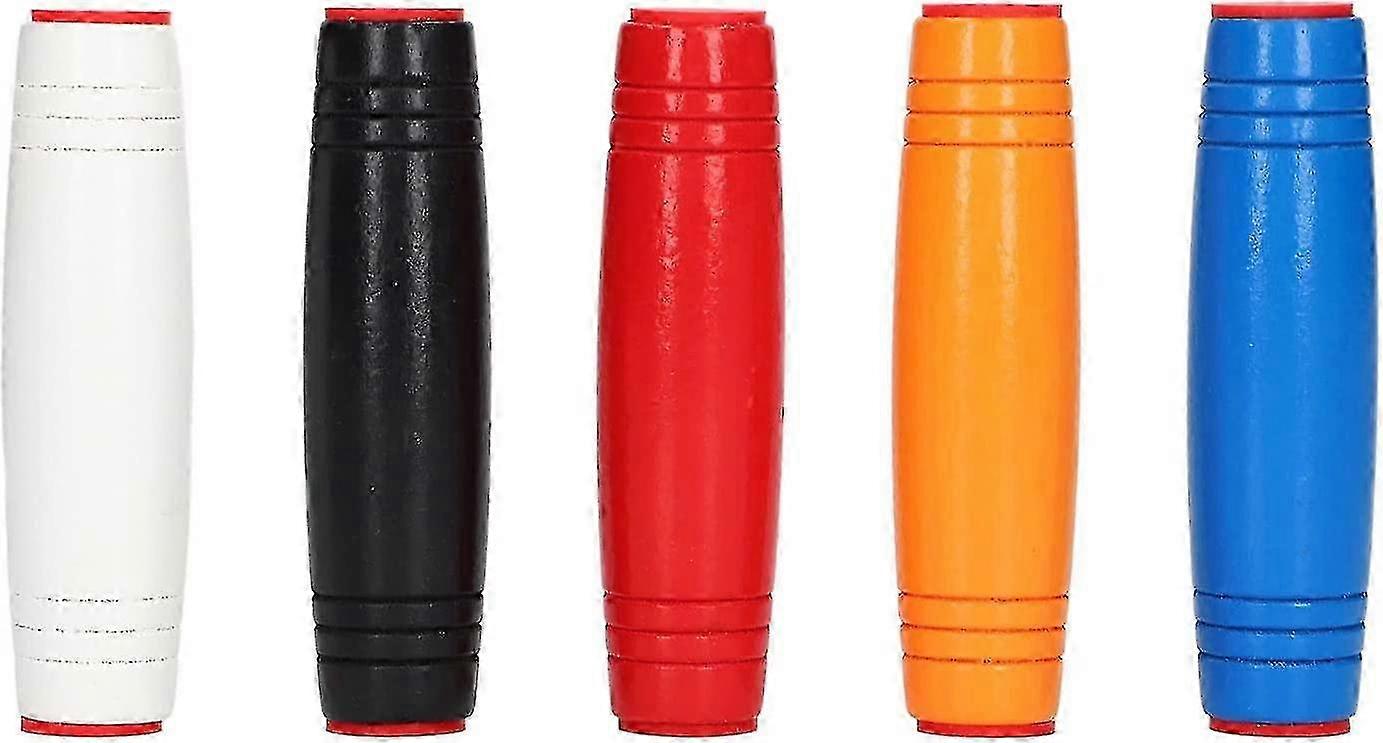 5 stykker træ afstressning fidget stick desktop legetøj flip stick fidget tumbling stresslindring legetøj - JV