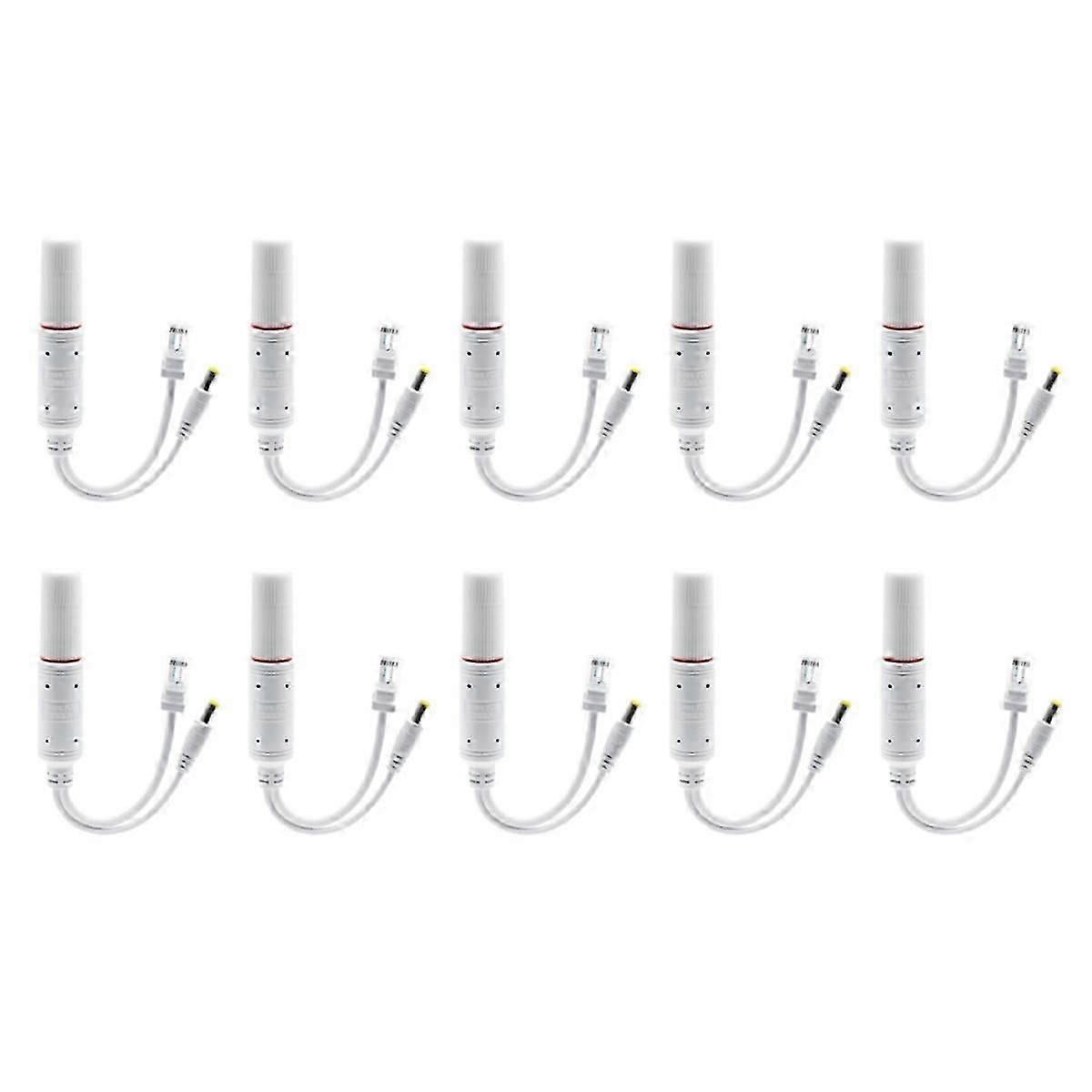 10 Stück Poe Spliter Waterprof mit Video Balun + Netzteil Kabel Versorgungsmodul Injektor 48 bis 12 V für Ip Kamera Extender