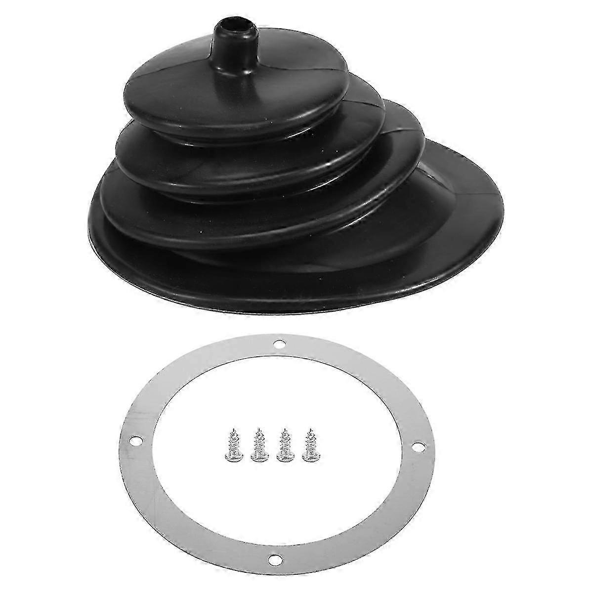 For Mr Gasket 1651 Shifter Boot Small Round Black Rubber 5.250 Inch Round Plate Gear Stick Shift Kn g20242200571