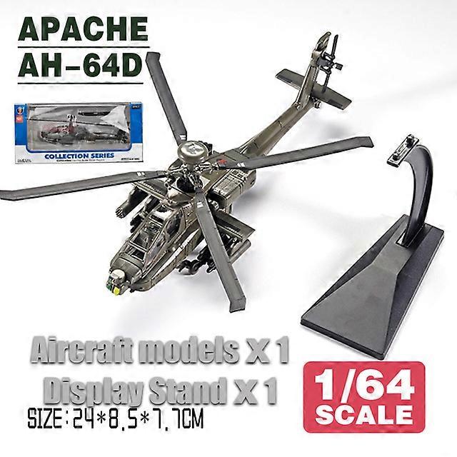 Scale 1/64 Black Hawks UH-60 Apache AH-64D Alloy Helicopter Diecast Model Toys Fighter Military Aircraft Airplane For Children