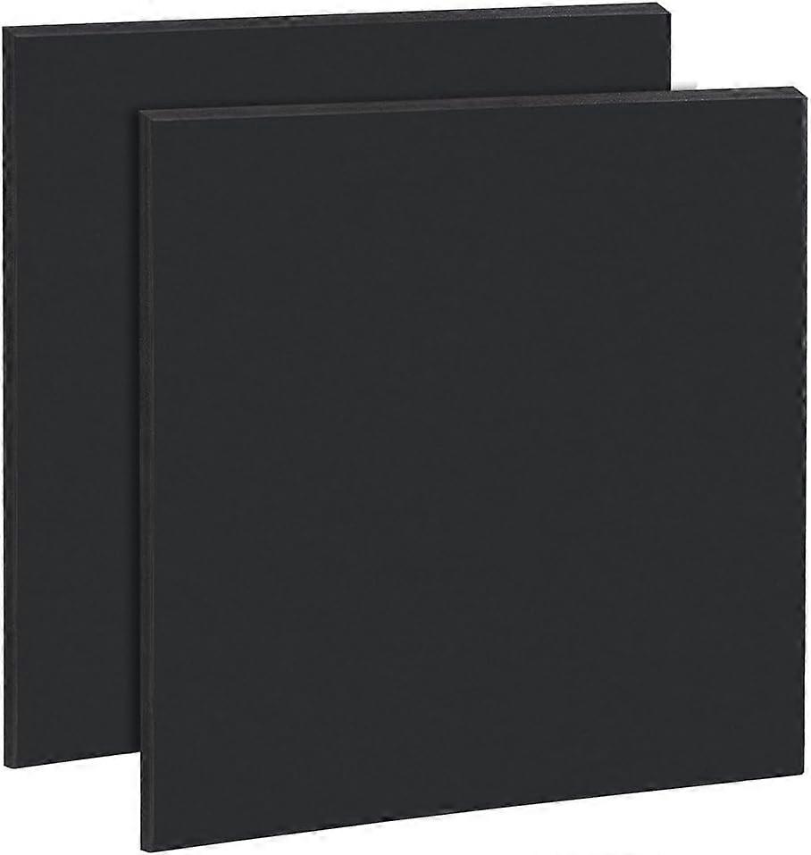2pcs PVC Foam Board Sheet 12x12inch Square Black Foam PVC Plates Plastic Sheets for Crafts Modelling Art Display School Projects 5mm Thick