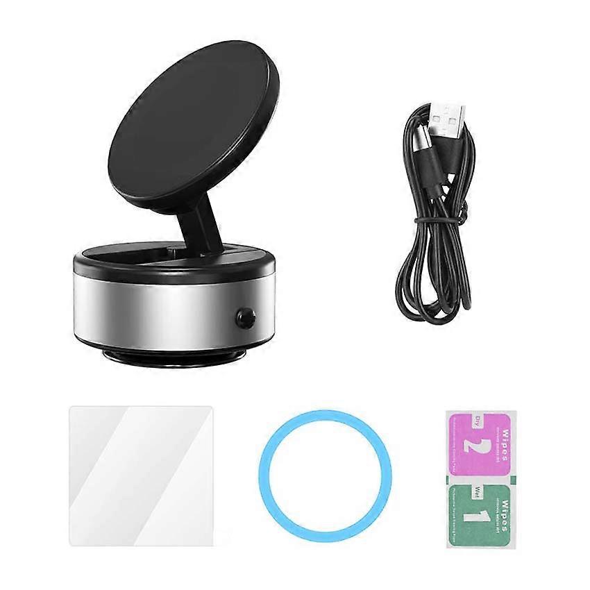 Car Phone Magnetic Mount Multi-functional Electric Stand Fixed Navigation Special Universal Stand Vacuum Adsorption(Silver)