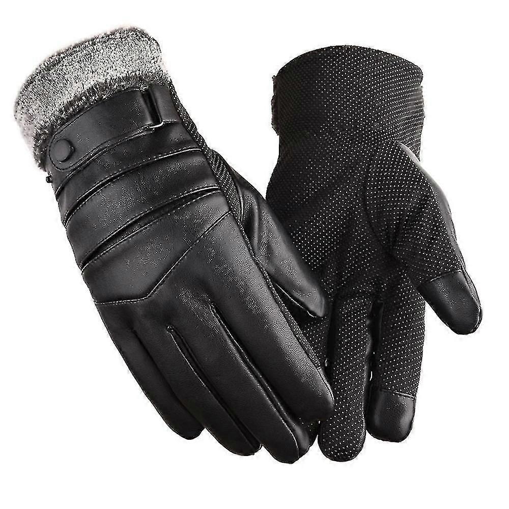 Winter Sheepskin Leather Driving Gloves For Men And Women Full Finger Touch Screen