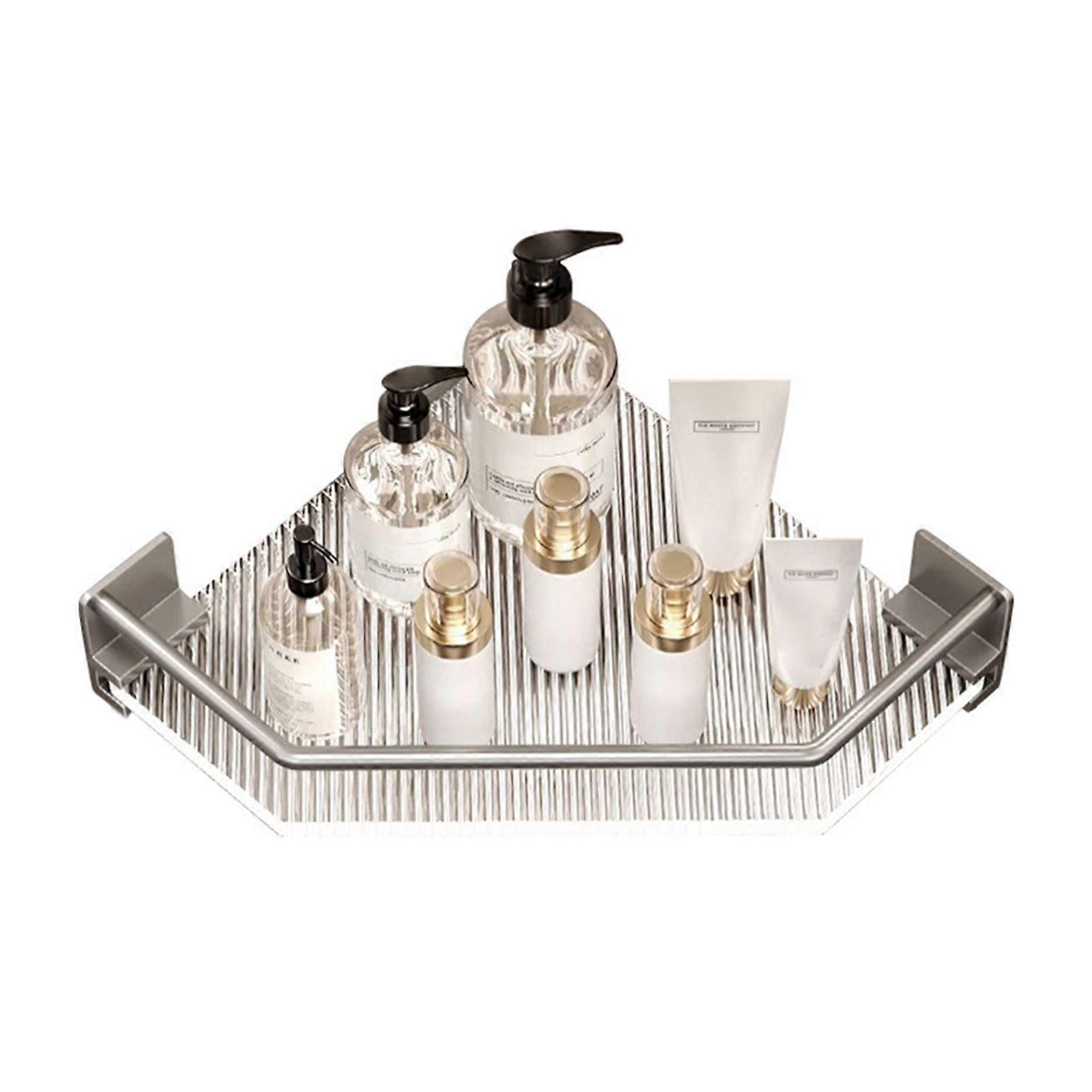 No-Drill Clear Wall Caddy Storage Rack Strong Load-bearing Scratch-Resistant Wall Mount Multifunctional Triangle Storage Holder