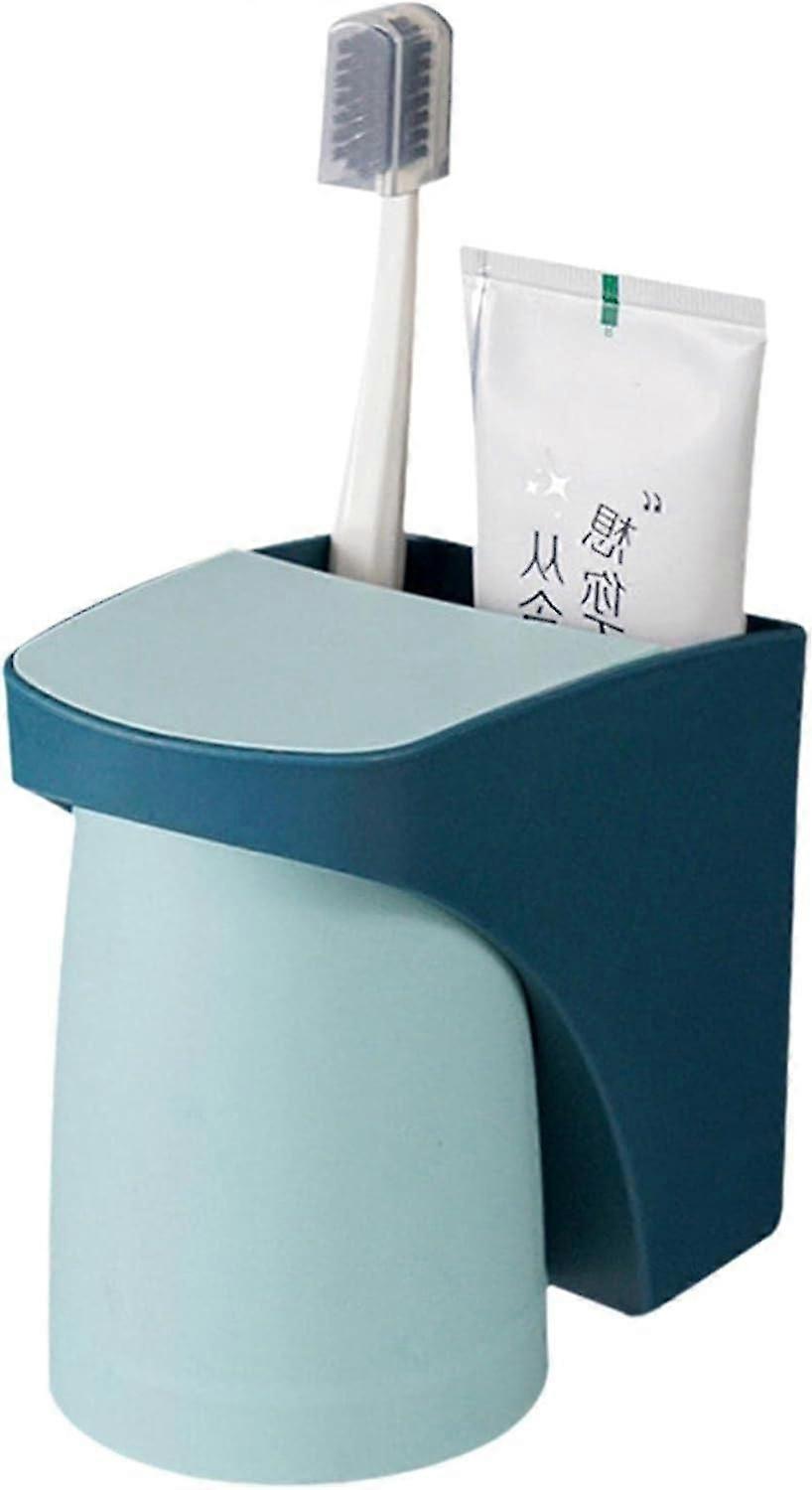 Toothbrush Holder with Magnetic Cup, Wall Mounted Toothpaste Holder, Removable Magnetic Cup, Space Saving