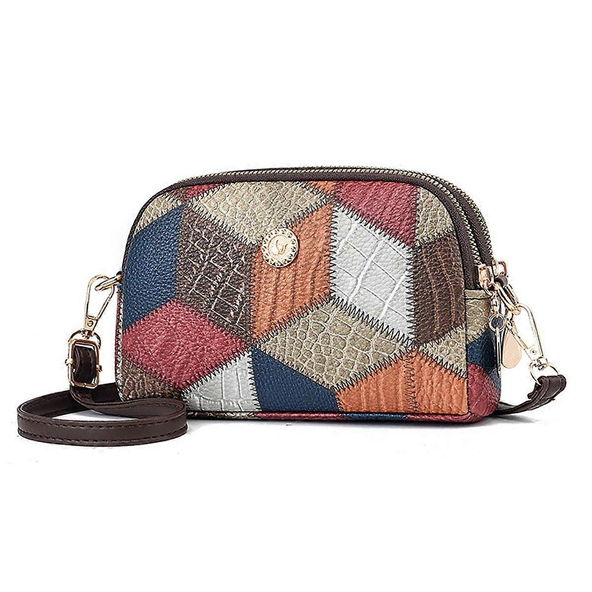 女性のための革の小さなクロスボディバッグ、ショルダーハンドバッグクロスボディ財布ジッパークロージャー