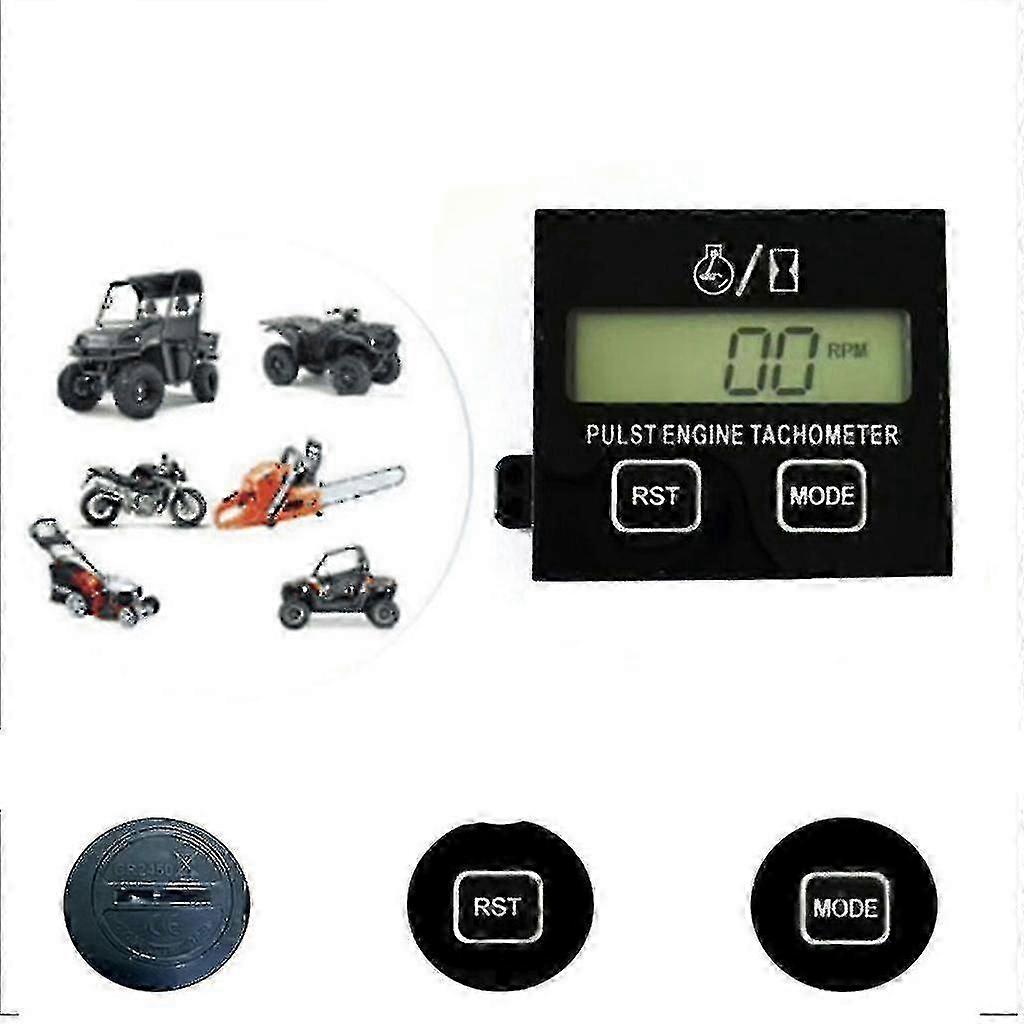 Xs Hour Meter Tachometer Rpm Counter For Snowmobile Skis Motor Lawn Mower