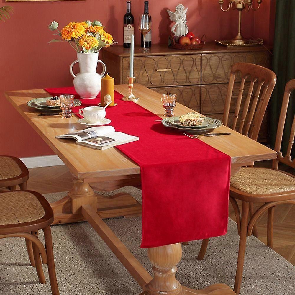 Solid Color Tablecloth Vintage Table Cover Long Velvet Table Runner  Wedding