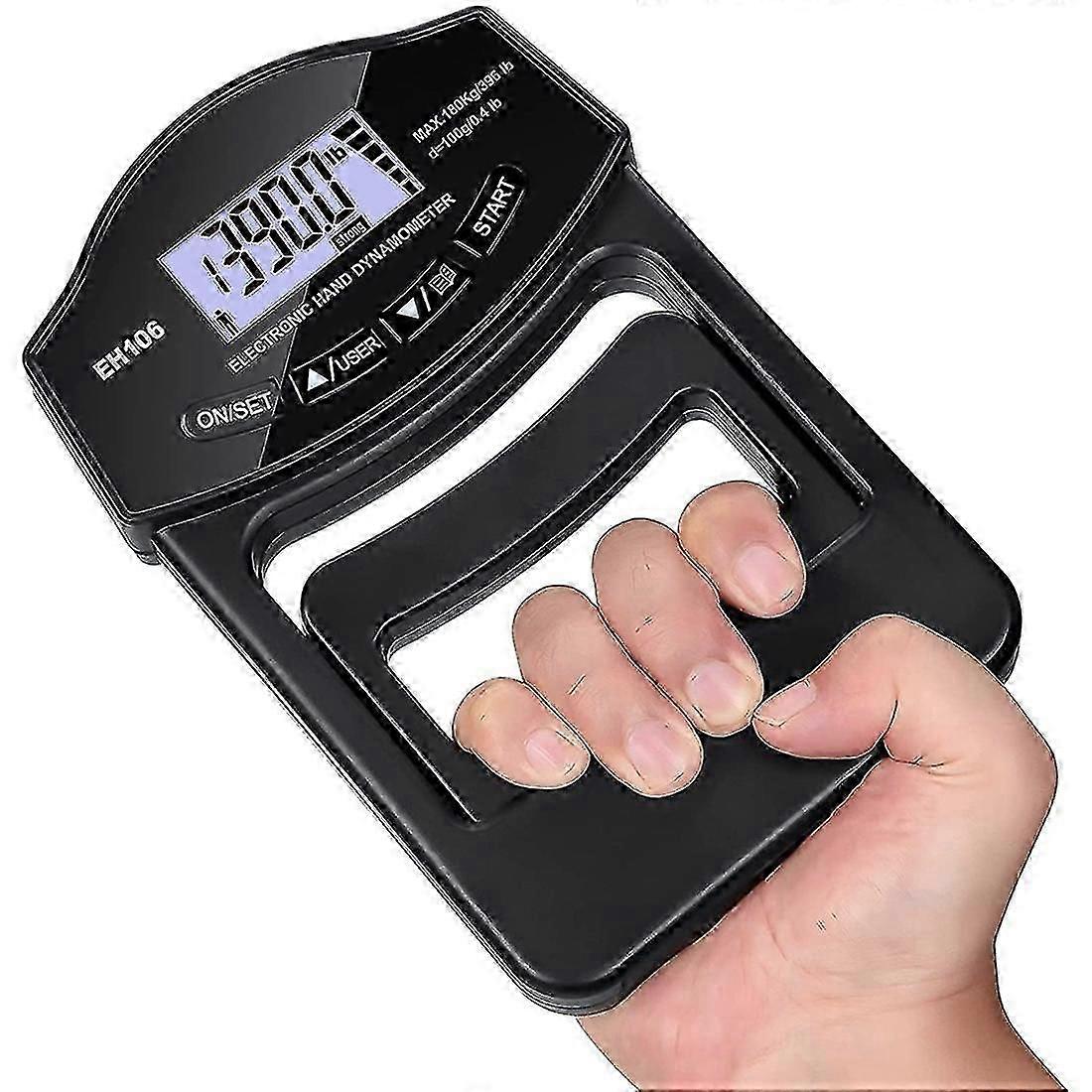 Grip Strength Tester, 396lbs/180kg Digital Hand Dynamometer Grip Strength Meter Usb Lcd Screen Hand - JS