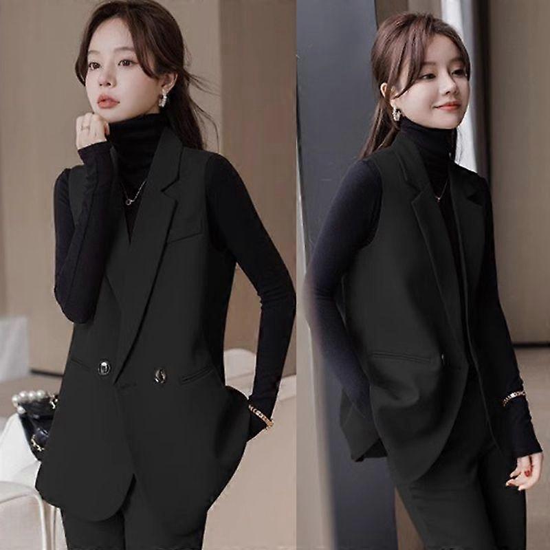 Fashionable Women Vest Coat with Split Hem for Spring