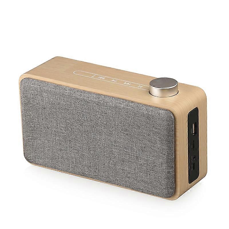 W5A Subwoofer Fabric Wooden Touch Bluetooth Speaker, Support TF Card & U Disk & 3.5mm AUX