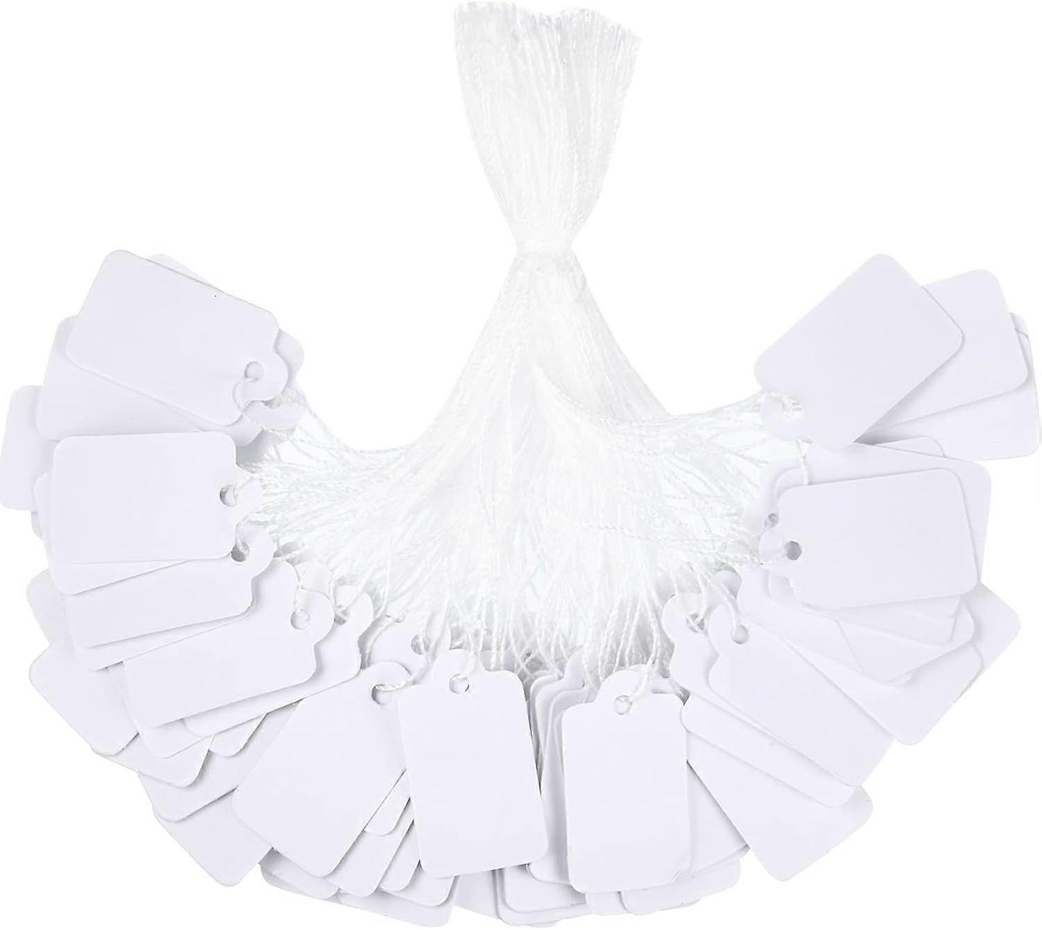 23 x 13 mm White Marking Tags Price Tags Price Labels Display Tags with Hanging String, 500 Pack ()