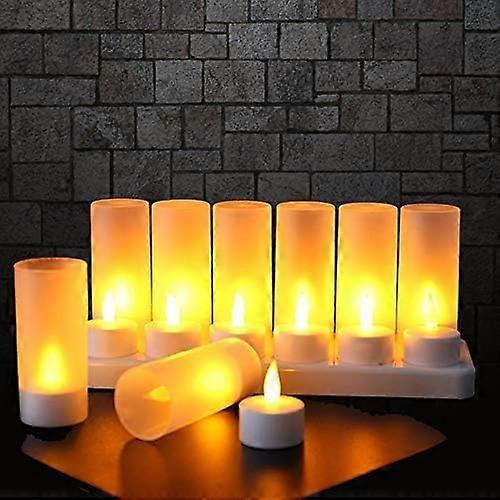 Bougies LED [Pack de 12] Durée de vie 2 fois plus longue, bougies chauffe-plat réalistes, bougies chauffe-plat LED, bougies chauffe-plat lumineuses scintillantes, bougies à piles