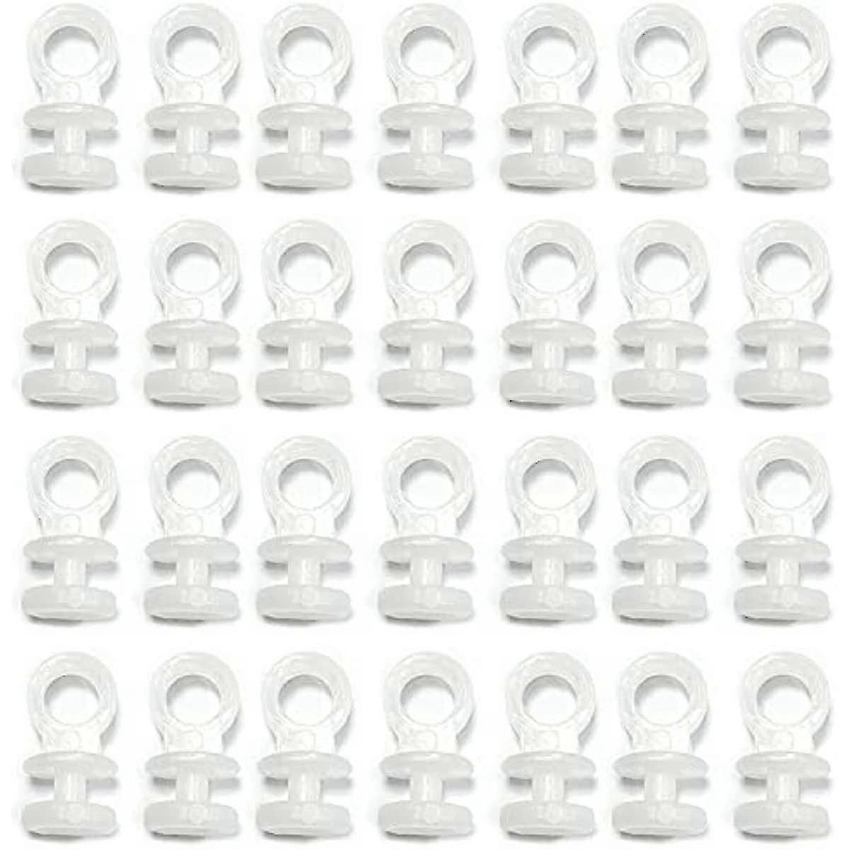 50pcs Curtain Track Rail Gliders Runner Wheel Rollers Hooks Fit For 9mm Wide Curtain Track Rail 9mm Bottom Diameter White Plastic