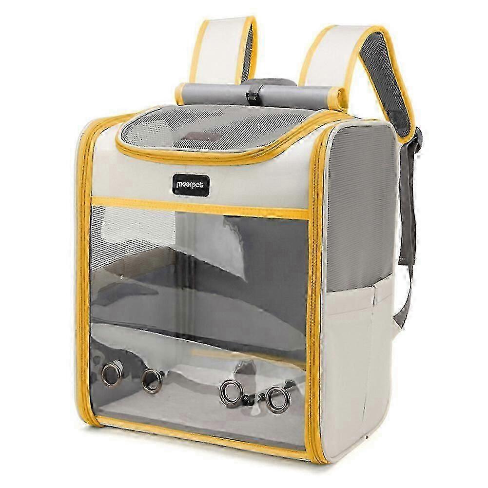 Pet Carrier Backpack Cat Backpack Transparent Window Portable Shoulders Bag Cats Carrier Large Space Breathable Foldable Backpack for Cat Rabbit Showi