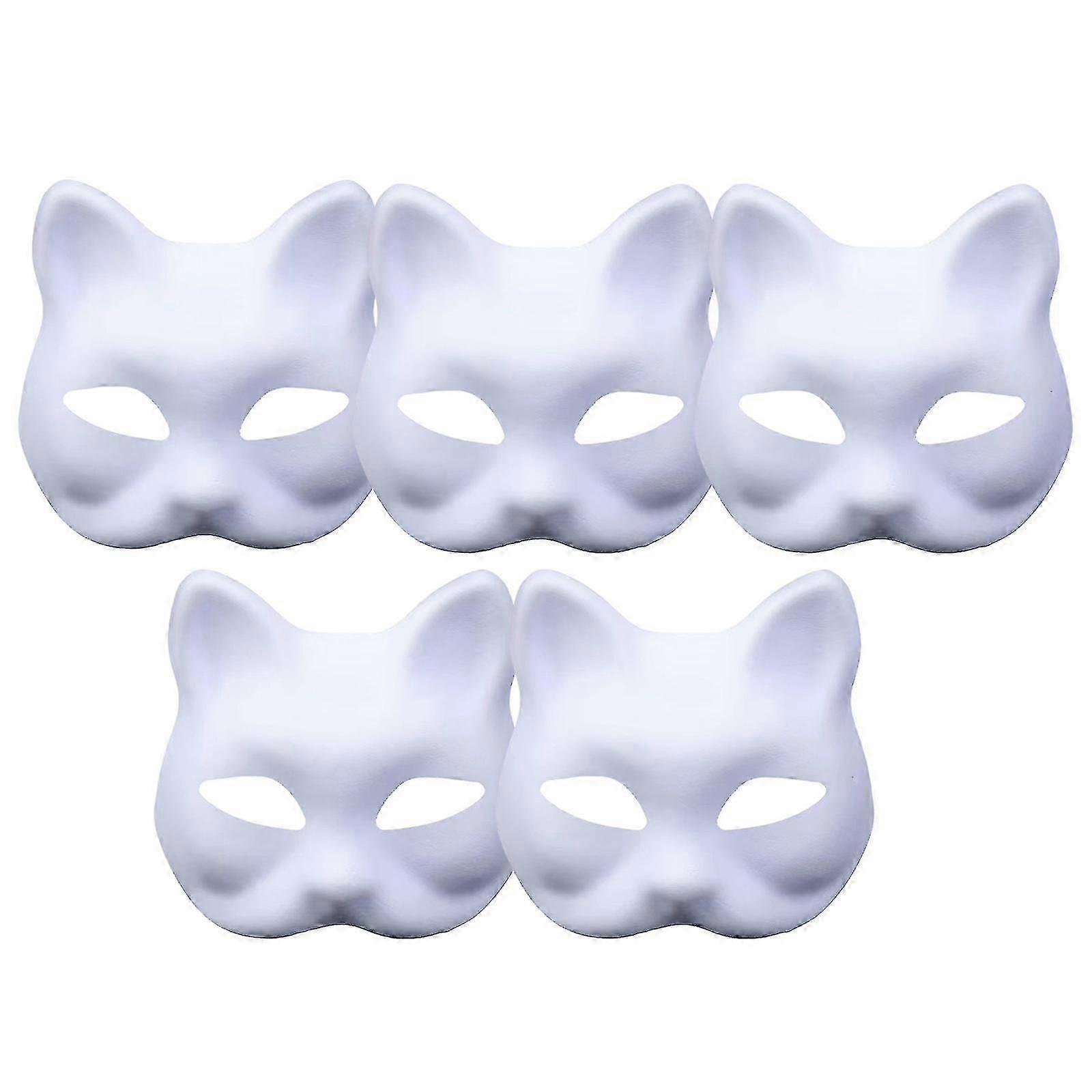 Therian Mask Cat Mask, Diy Blank White Paper Cat Masks To Decorate, Customisable Graffiti-ready Designs, Ideal For Hand Painting Cosplay June 6.15