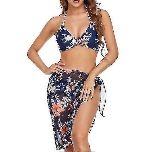 "New Women's Three-piece Swimsuit Mesh Top Bikini Swimsuit"