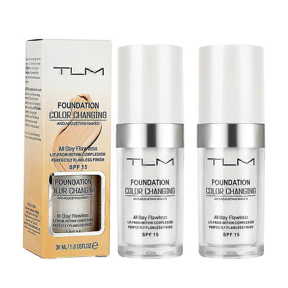 2pcs Tlm Flawless Colour Changing Foundation Makeup Skin Tone Matching Concealer