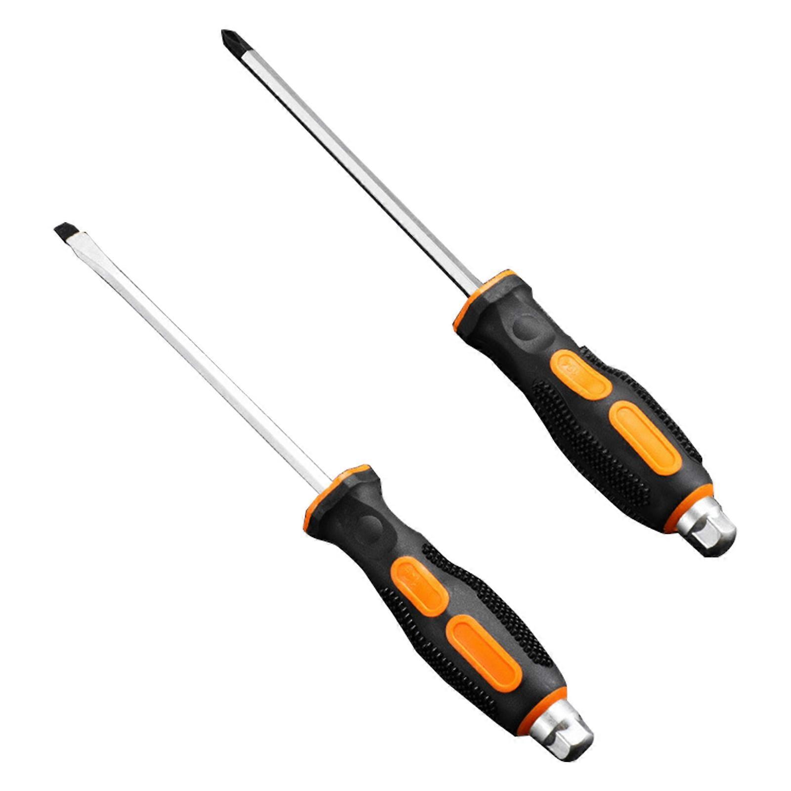 Multipurpose 2pcs Magnetic Screwdriver Set With Striking Feature Comfortable Grip Suitable for Home and Auto Maintenance