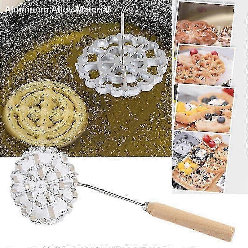 وصول جديد Bunuelos قالب مع HAndle خشبي ، الألومنيوم Bunuelos صانع ملفات تعريف الارتباط العفن ، صانع وردة قابل للفصل