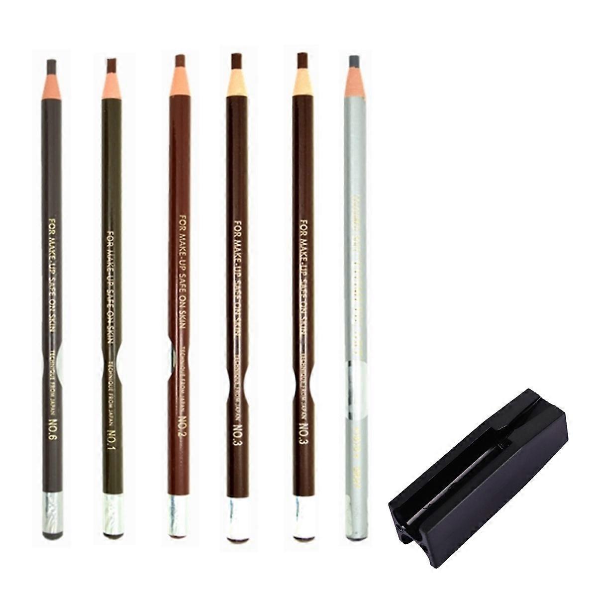 Ensemble de crayons à sourcils imperméables, outils de microblading avec système d’affûtage facile, crayon pelable longue durée pour le maquillage naturel des sourcils, professionnel