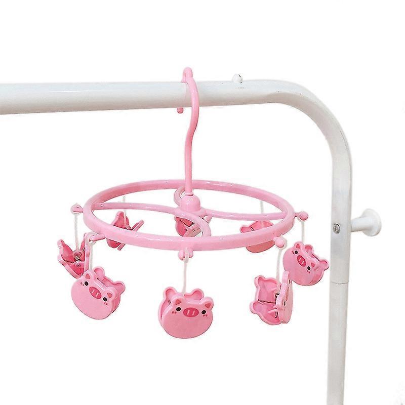 Easy Storage Drying Hanger, Lightweight Foldable Laundry Rack with 360 Degree Rotating Serrated Jaws for Secure Grip (Pink)
