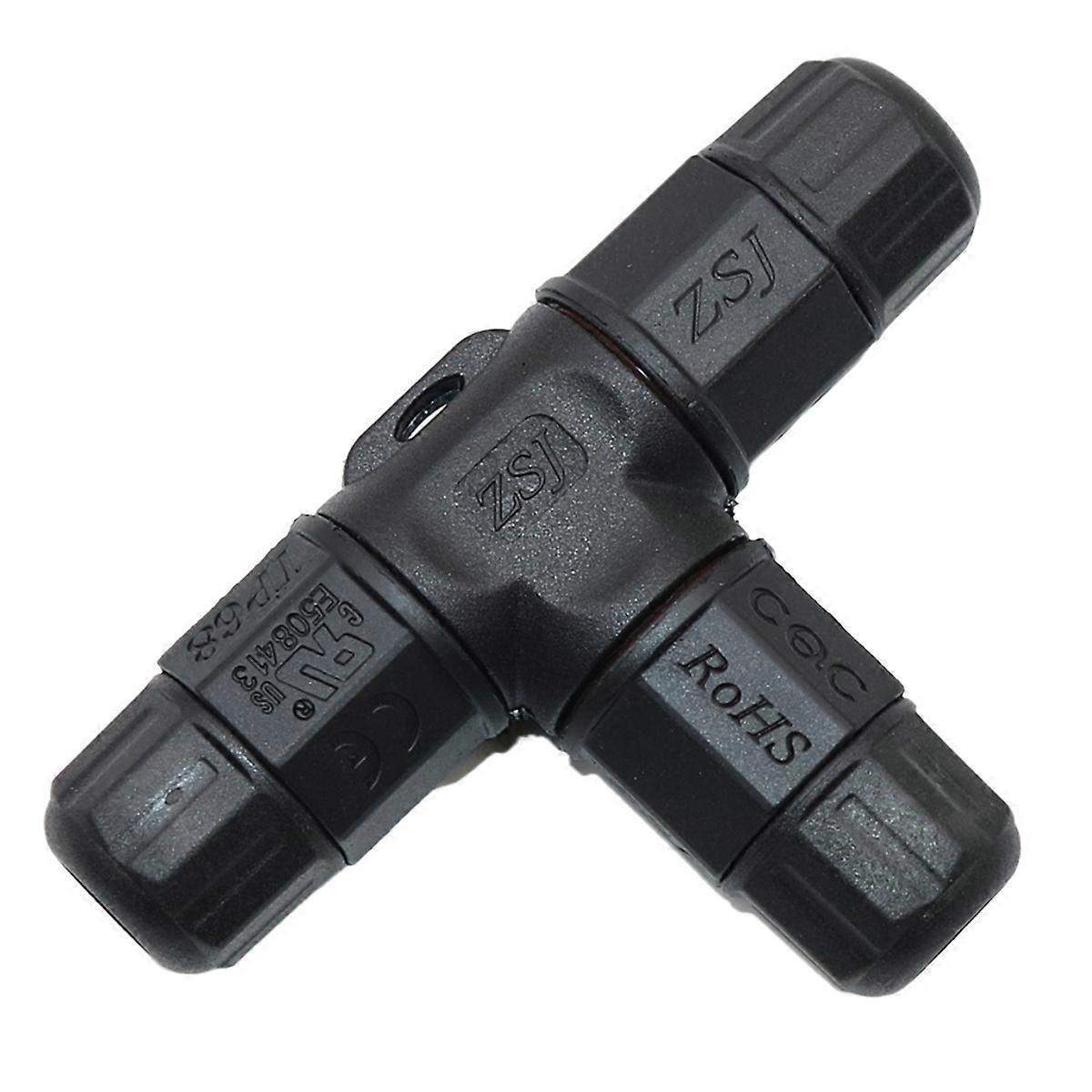 M20 LP68 Waterproof Connector T Shape 3 Way 4 Core Junction Box Connector Outdoor Extension Cord Connector 600V