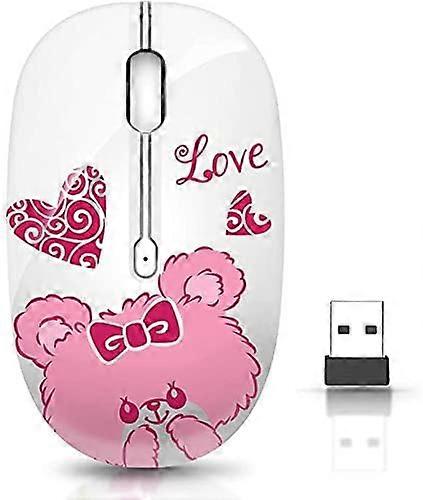 Wireless Mouse With Receiver For Pc, Laptop, Notebook, Computer, Macbook, Less Noise, Portable Mobile Optical Mice(Bear)