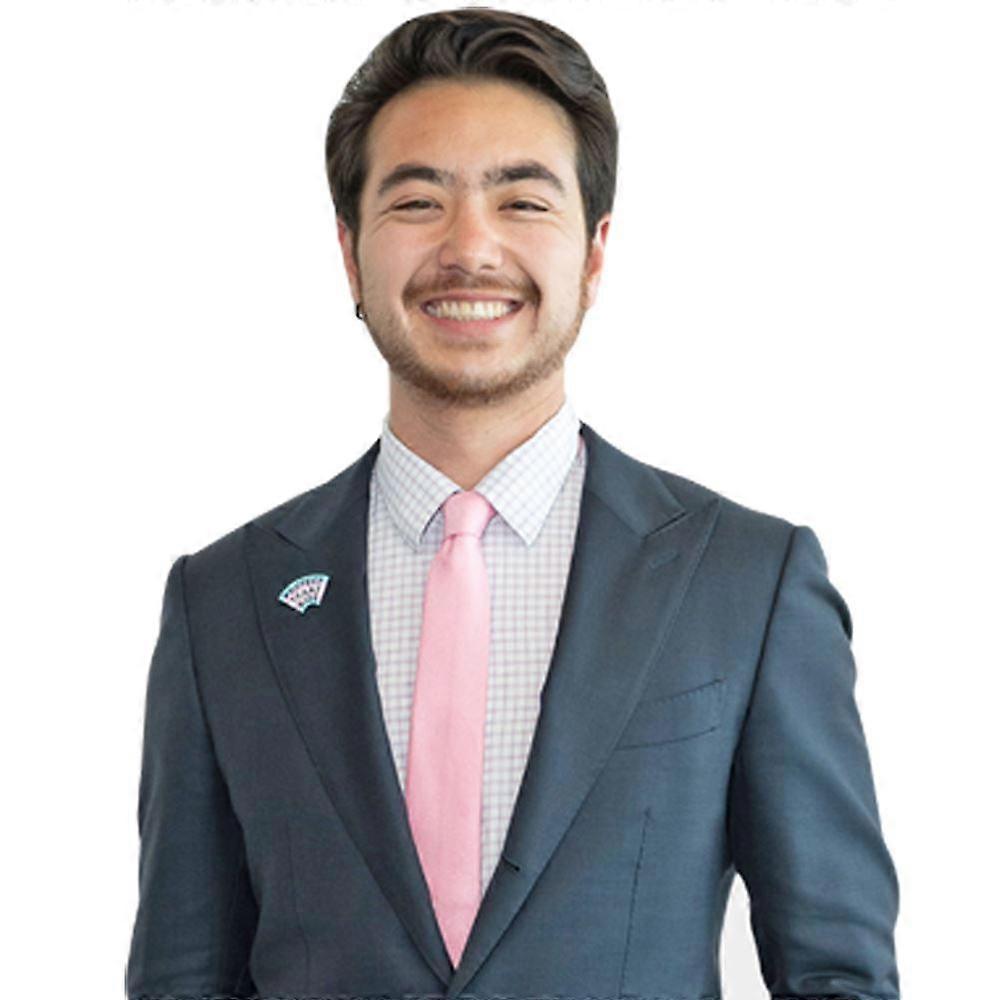 Schuyler Bailar (Blue Suit) Half Body Buddy Cutout