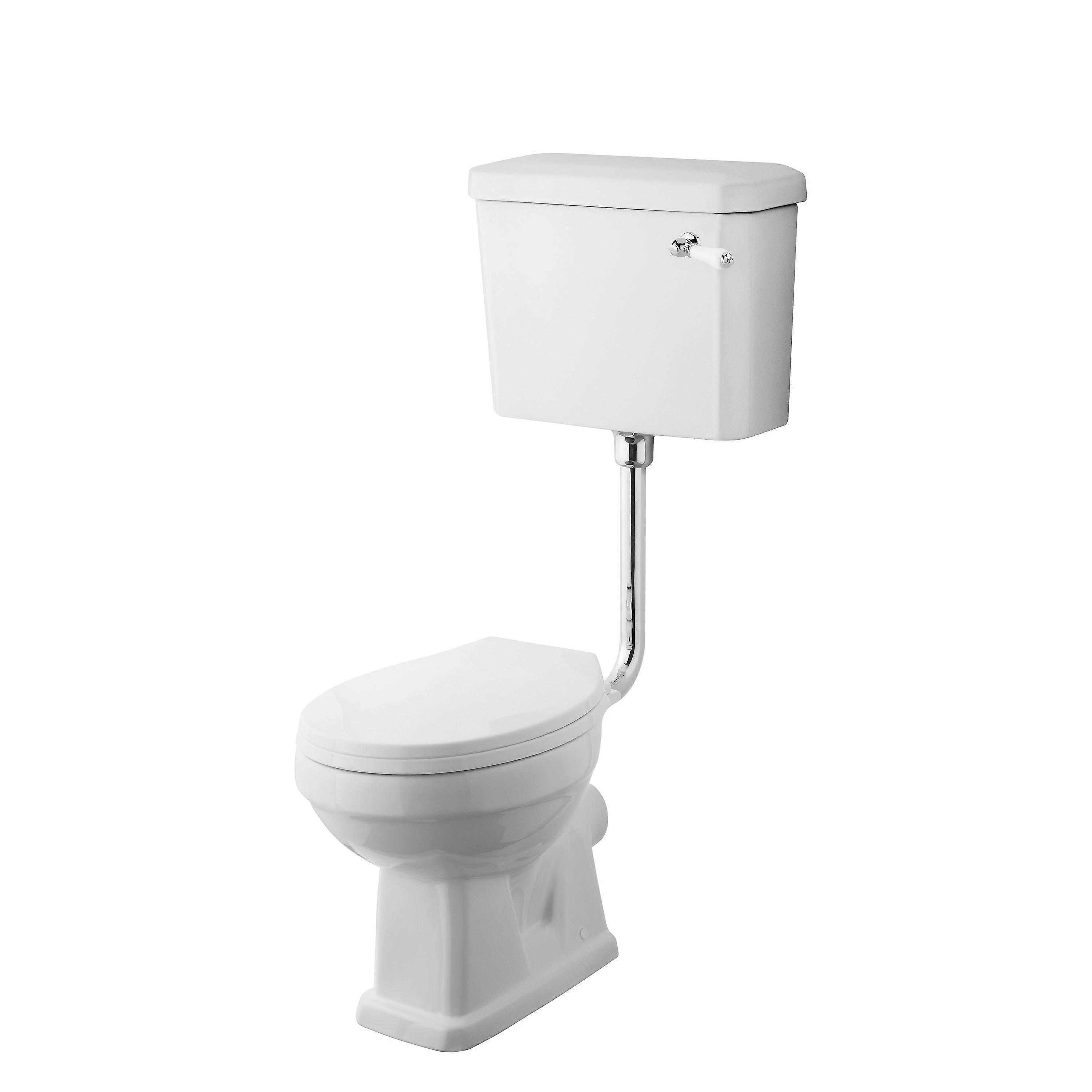 Traditional Classic Low Level Toilet Pan, Cistern and Flush Pipe Kit