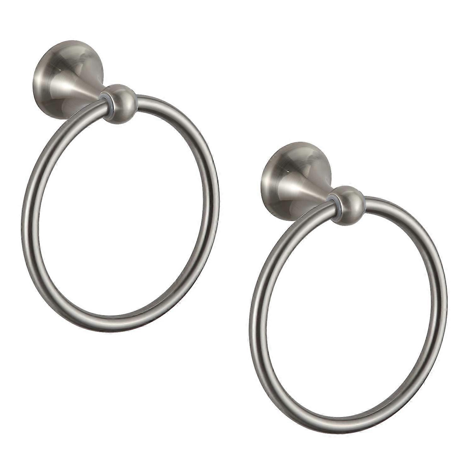 Towel Ring Brushed Nickel 2 Pack, RustResistant Bathroom Towel Holder Wall Mount with Install Kit