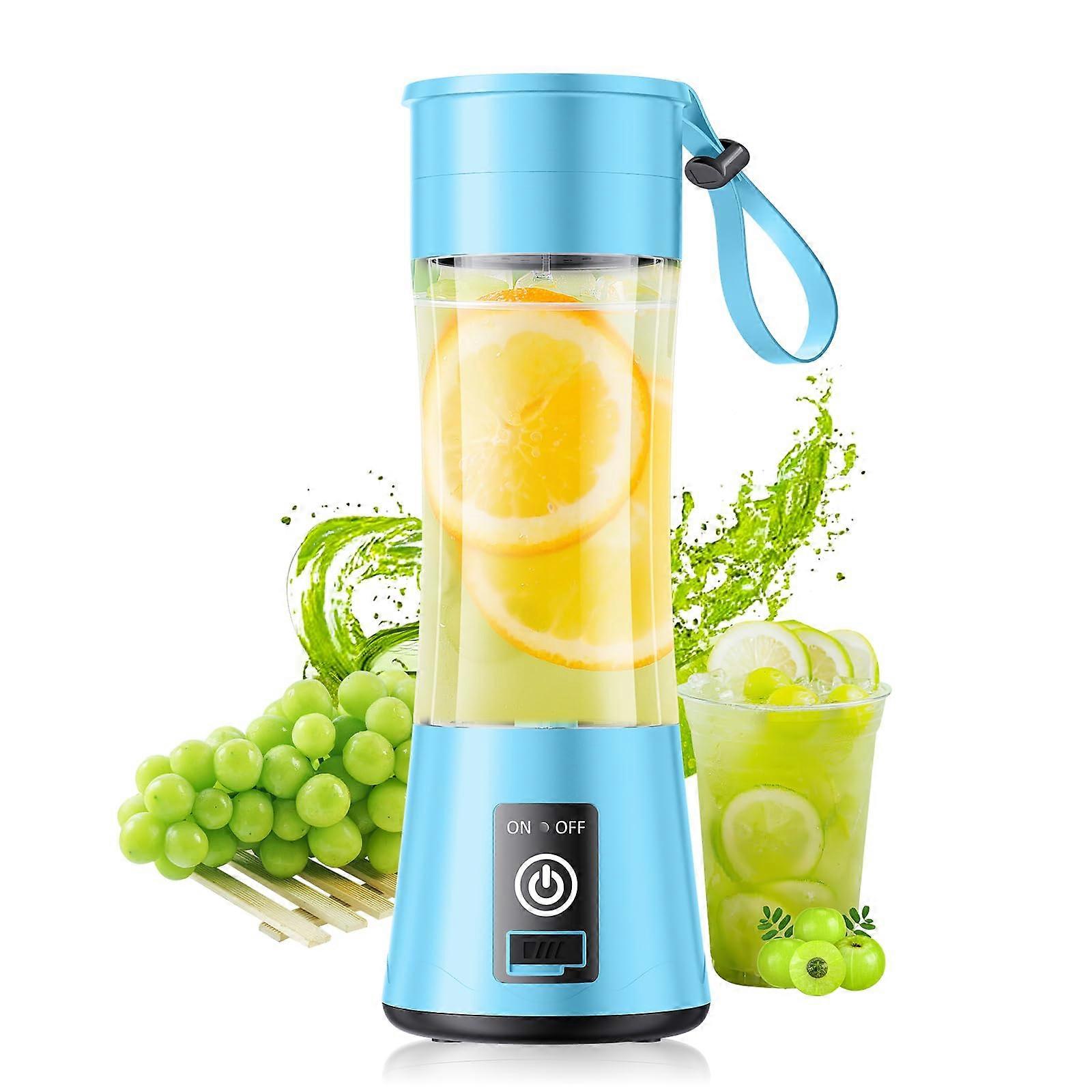 Cordless Portable Blender for Smoothies & Shakes - Lightweight Rechargeable 380ml Juice Cup with 6 Blades for Sports & Picnic
