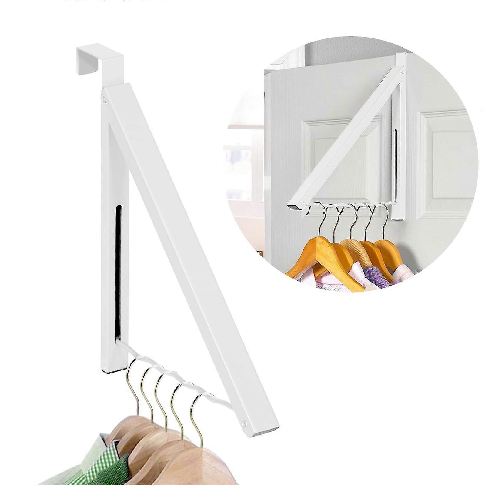 Foldable Over Door Hanger Rack for Travel Bathrooms - Space-Saving, Durable, Adjustable, Fits Most Doors