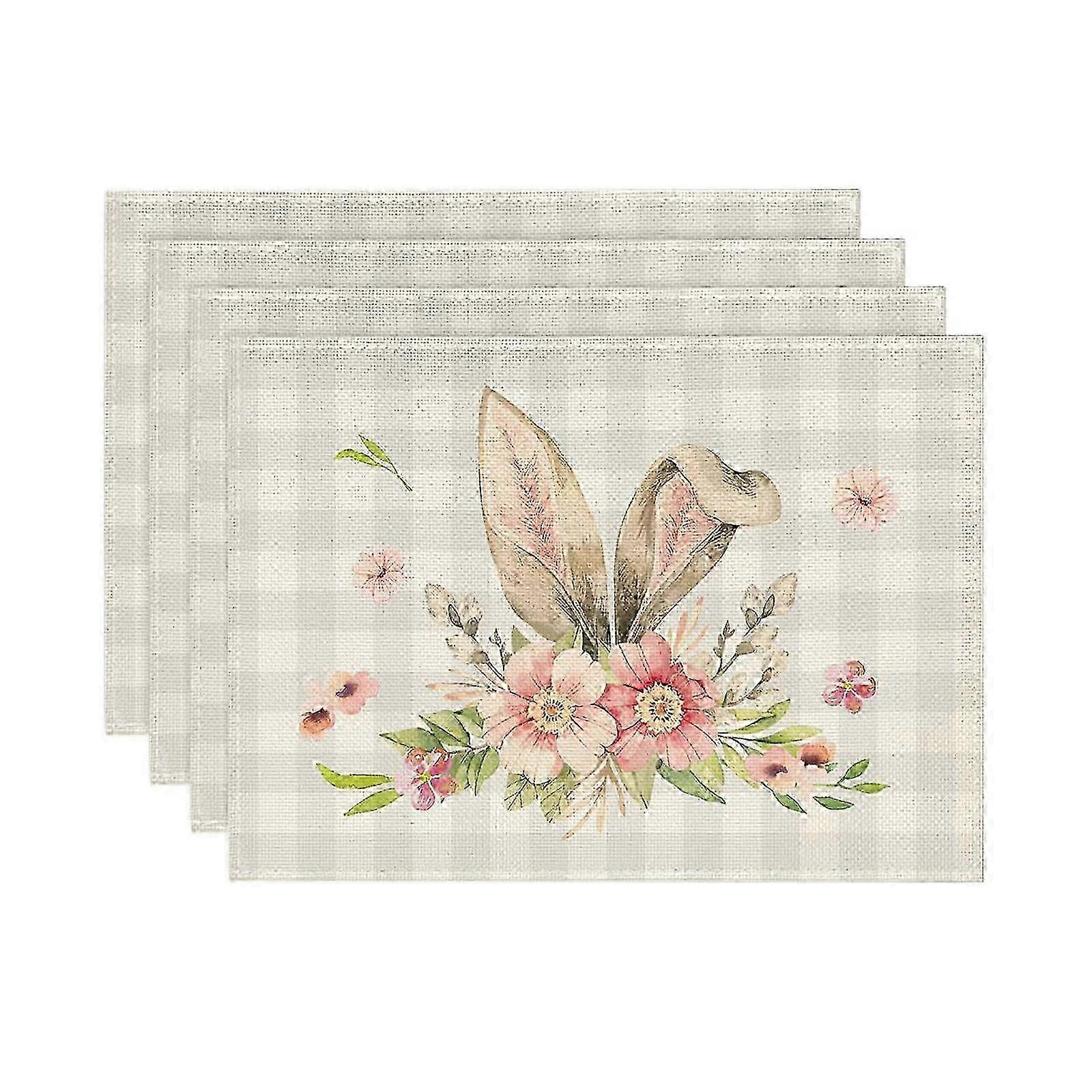 4-Pack Easter Bunny Flower Table Mats