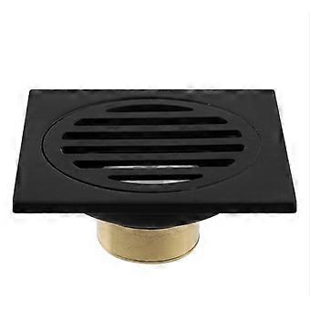 Drain en plastique plancher Drain, grille transversale noire, taille du panneau 10 * 10cm, profondeur de mise  l'eau suprieure  3,5 cm