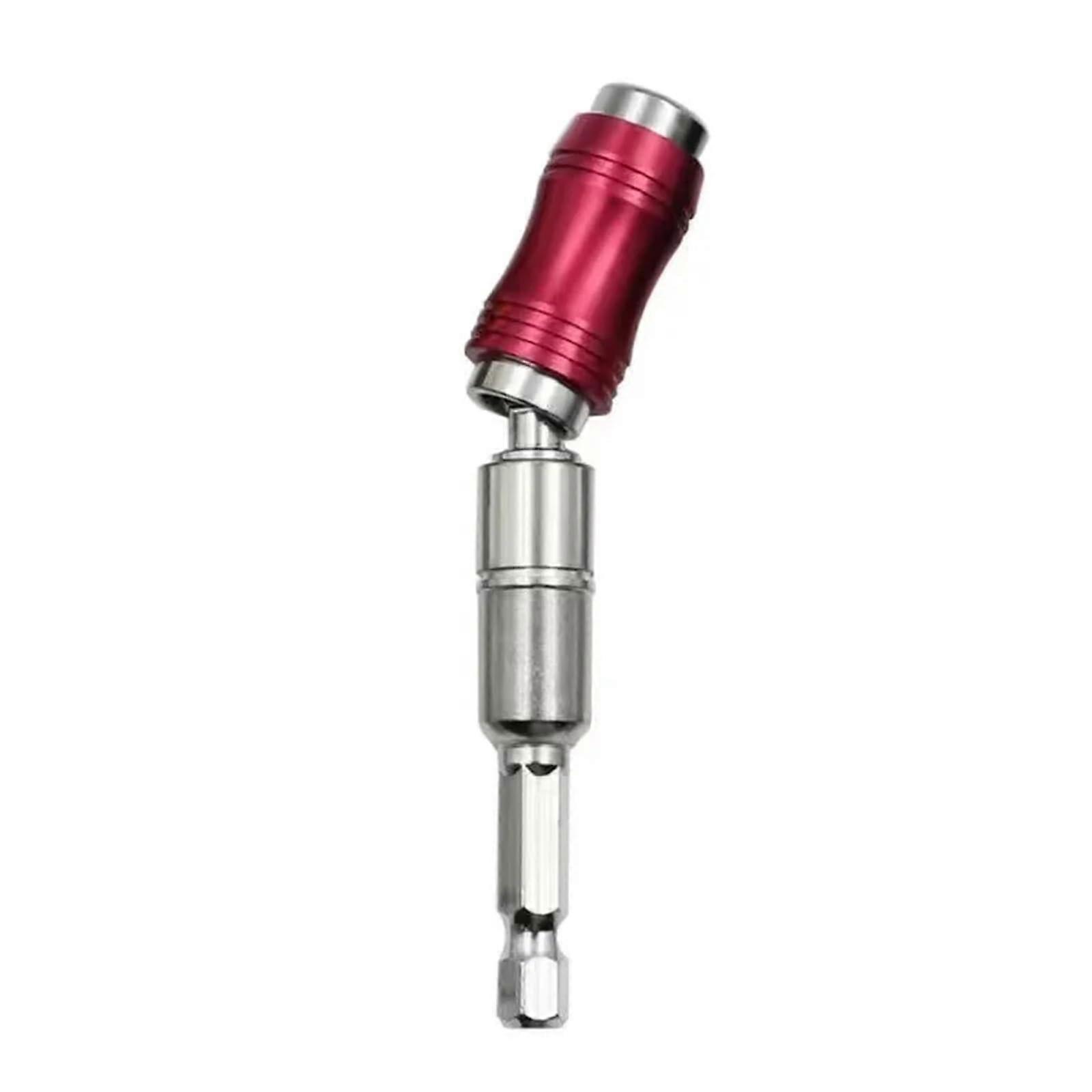 1/4 'Hex Magnetic Ring Screwdriver Bits Drill Hand Tools Drill Bit Extension Rod Quick Change Holder Drive Guide Screw Drill Tip(Silver Red)