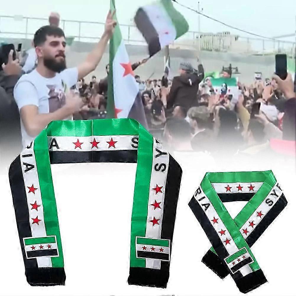 Écharpe légère imprimée avec drapeau syrien, 135 cm/53,14 pouces