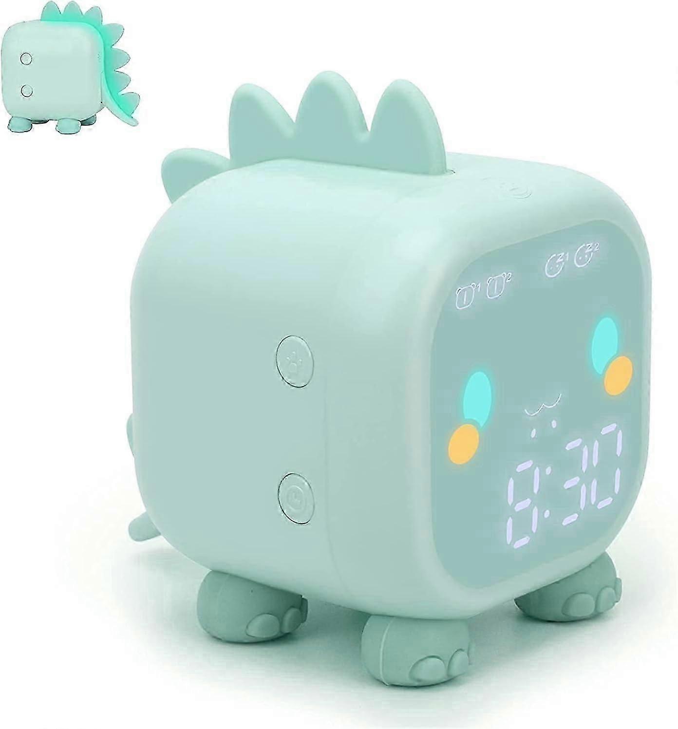 Cute Kid's Alarm Clock - Multifunctional Adjustable Night Light Countdown Snooze Voice Control Clock